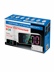 Часы настольные электронные с будильником и термометром Орбита OT-CLT09 Белые